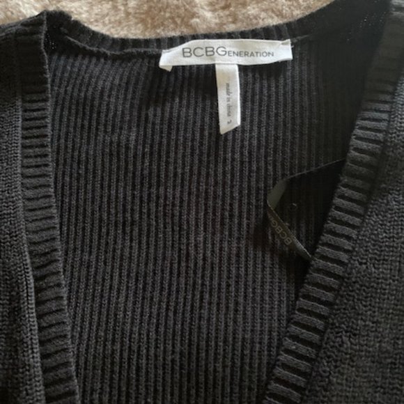 BCBG Generation Knit Cardigan with leather sleeves - Picture 2 of 3